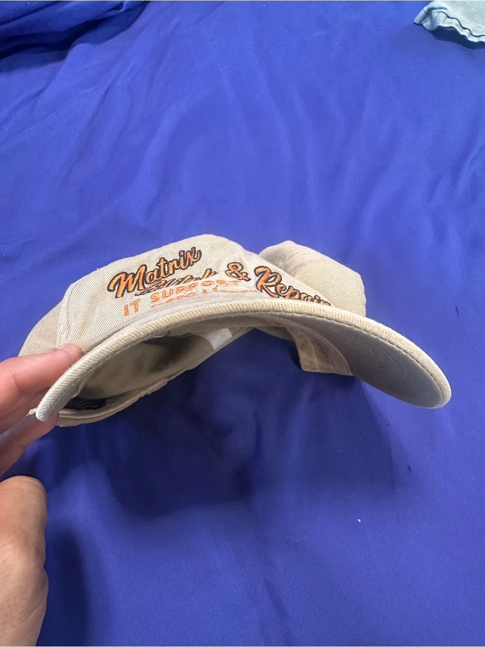 Beige Embroidered Baseball Cap